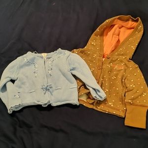 Carter's sweater and Oshkosh hoodie size 6mo